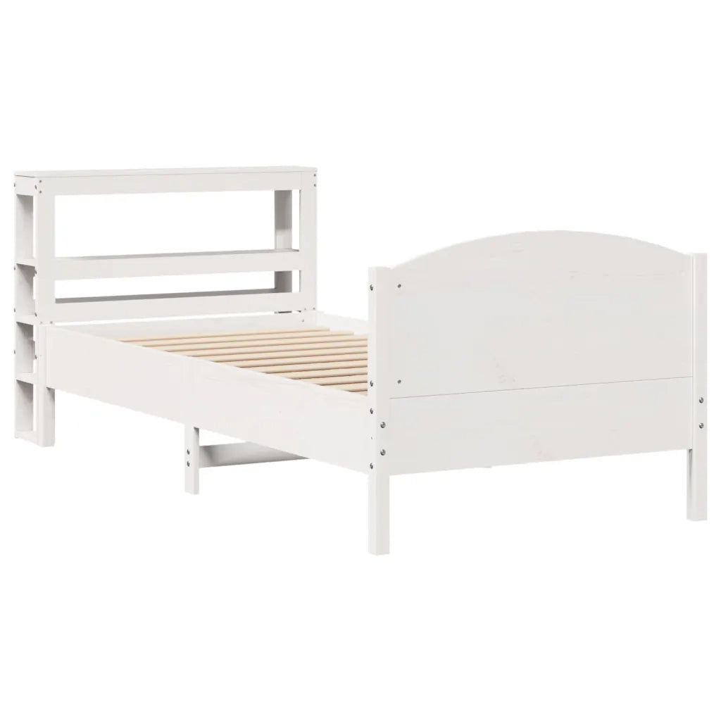 vidaXL Letto senza Materasso Bianco 75x190 in Legno Massello di Pino