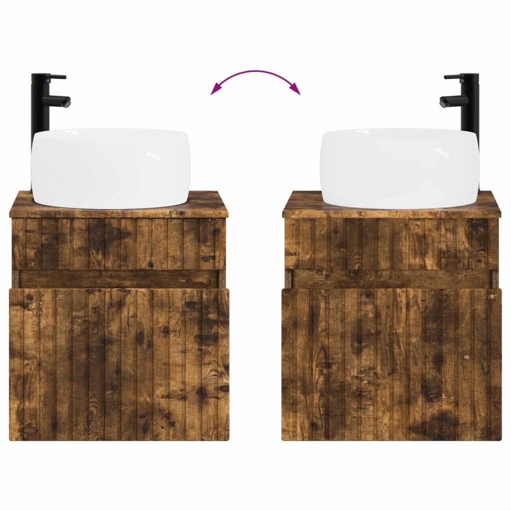 Mobile lavabo da parete Rovere Fumo 49 x 44,5 x 66 cm 890617