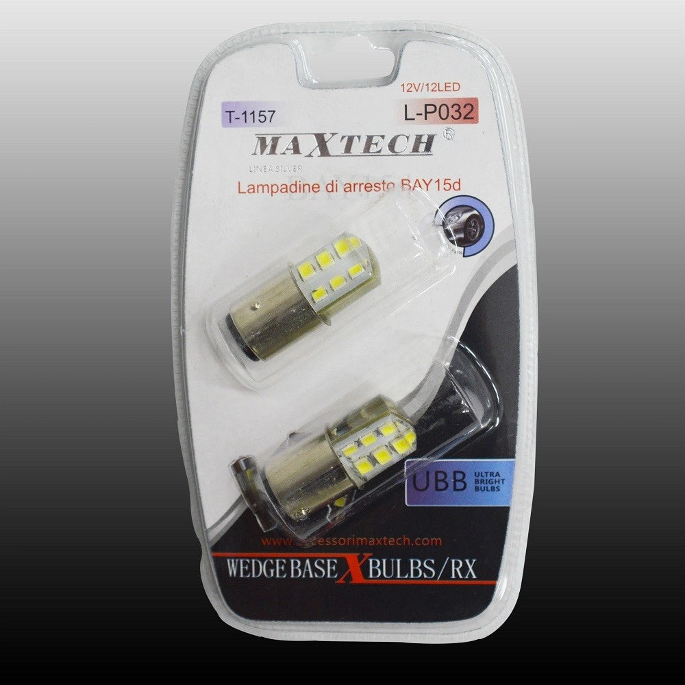 Trade Shop - Lampadine Di Arresto Ba15d 12v / 12led Lampadine Ultra Luminose Maxtech L-p032 -