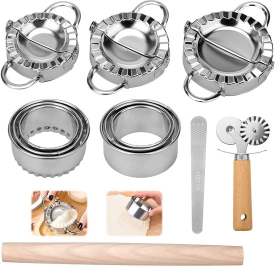 Fornitore di Ravioli e Tortellini 12 pezzi Set di Taglieri per Ravioli e Tortellini in Acciaio Inox Fornitore di Maultaschen e Empanadas Fornitore di Gyoza e Ravioli Taglieri per Keukengereedschap