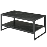 Tavolino Rettangolare da Caffè 106x50x47 cm  Nero Effetto Marmo