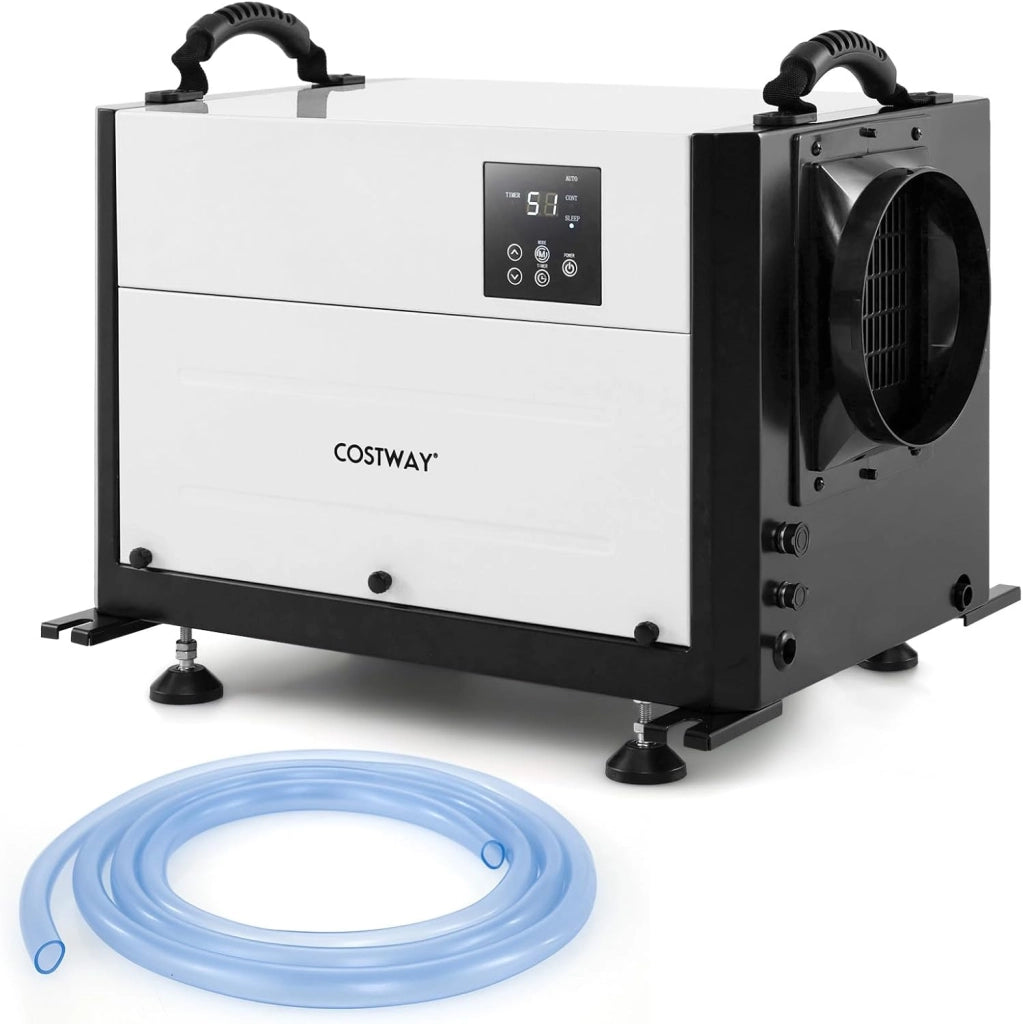 58,5/73,5 L Deumidificatore Commerciale, Deumidificatore Industriale con 3 Modalità e Timer 24H, Sbrinamento Automatico per Cantina Magazzino (58,5 L/giorno Nero)