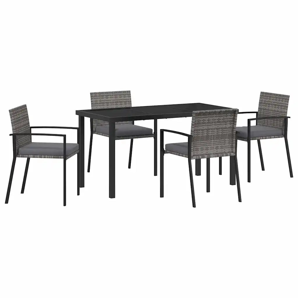 Set da Pranzo per Giardino 5 pcs Grigio 3379242