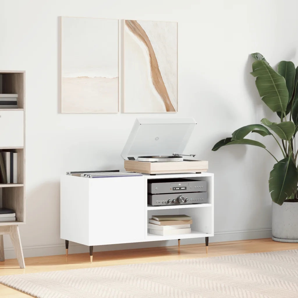 Mobile Porta Dischi Bianco 85x38x48 cm in Legno Multistratocod mxl 129983