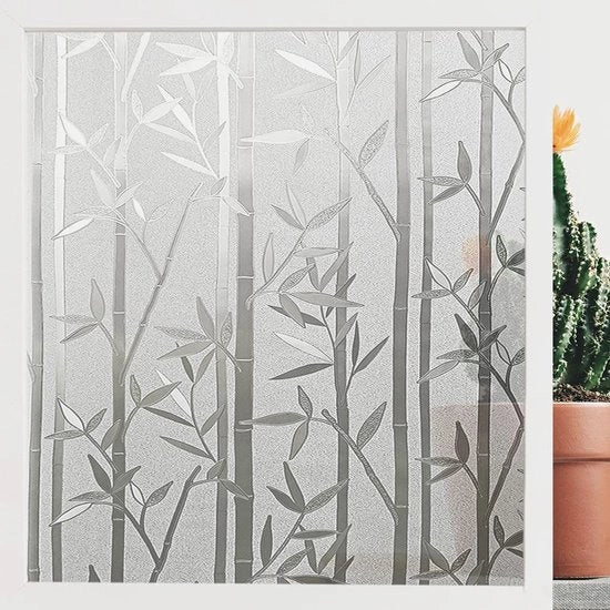 Foglia di protezione per finestre - Decorativa - Anti-UV - 3D Bamboo - 60 x 200 CM - Facile da installare