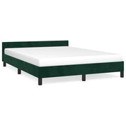 Letto matrimoniale | Letto per adulti | Giroletto senza Materasso Verde Scuro 140x200 cm in Velluto
