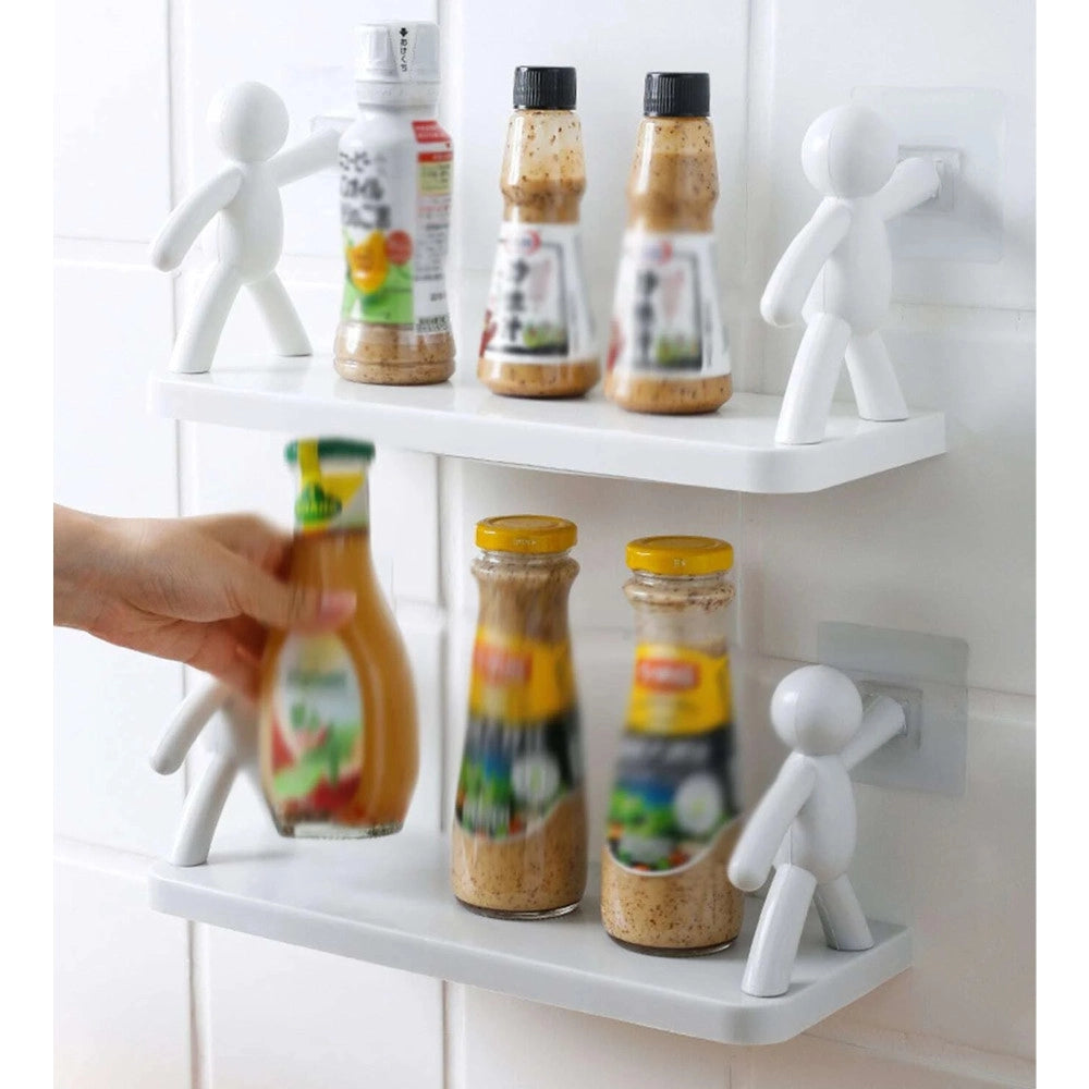 Trade Shop - Mensola Ripiano Multiuso Porta Oggetti Fissaggio Con Adesivo Per Bagno Cucina -