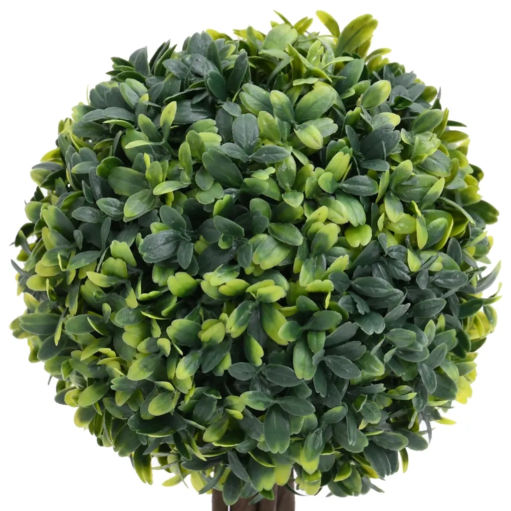 Piante di Bosso Artificiale 2 pz a Sfera con Vaso Verde 56 cm CFW8801597