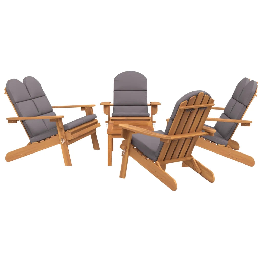 Set Salotto da Giardino Adirondack 5pz Legno Massello di Acaciacod mxl 78449