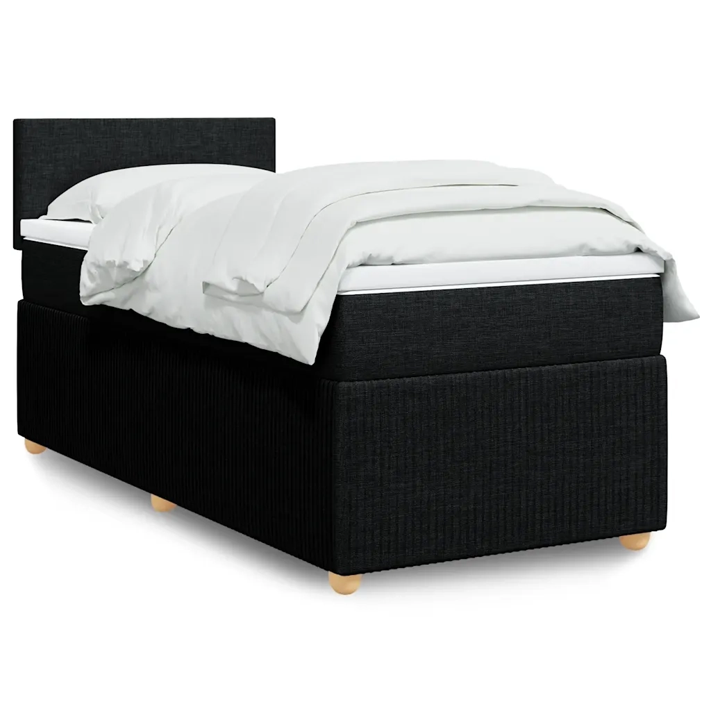 Giroletto a Molle con Materasso Nero 100x200 cm in Tessuto 3287362