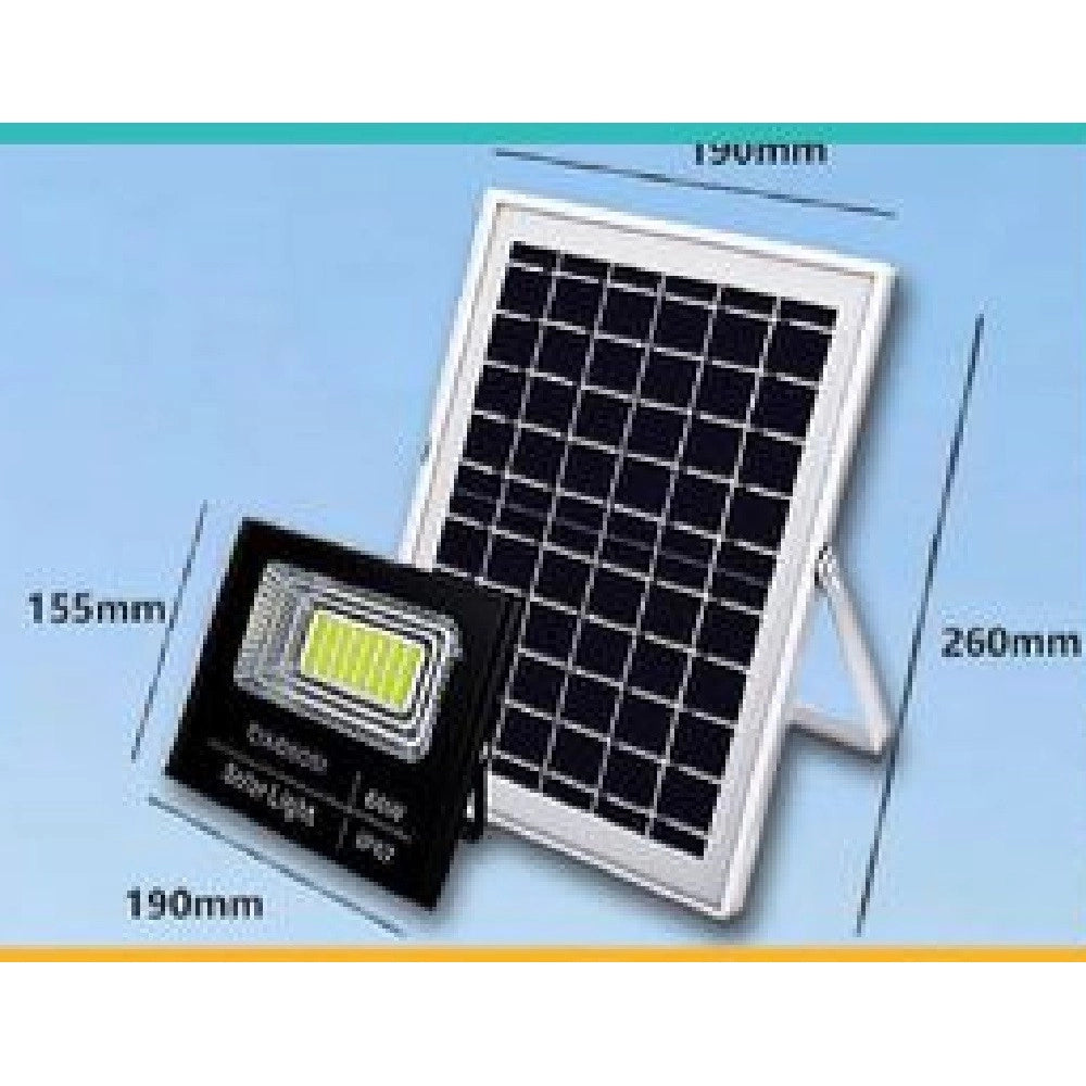 Trade Shop - Faro Faretto Led Pannello Solare Fotovoltaico Ip67 60 W Con Telecomando Led-8192 -