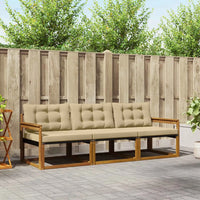Set di divani da esterno con cuscino 3 pcs Naturale e Beige 3369140