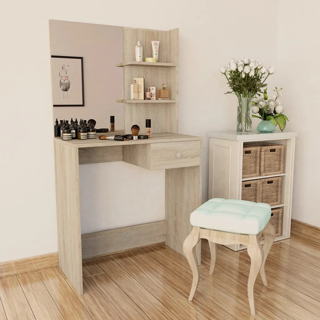 Toeletta in Legno Multistrato 75x40x141 cm Rovere 244862