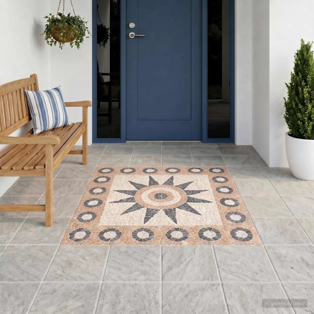 Piastrelle in mosaico con motivo a fiore Multicolore 42033519