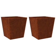 2 pz Fioriere | Cassetta per fiori | Vaso da Giardino 50x50x50 cm in Acciaio Corten