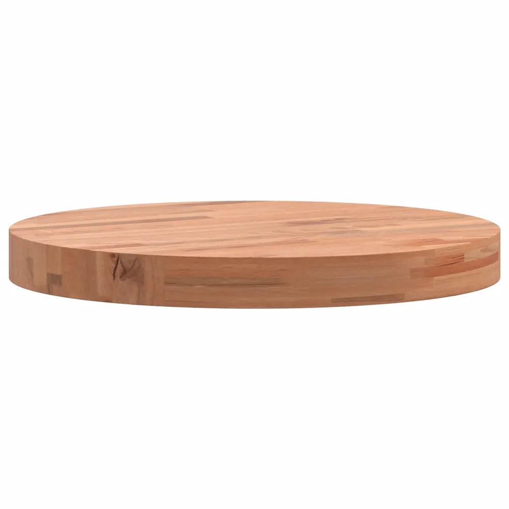 Piano per Tavolo Ø40x4 cm Rotondo in Legno Massello di Faggio 355942