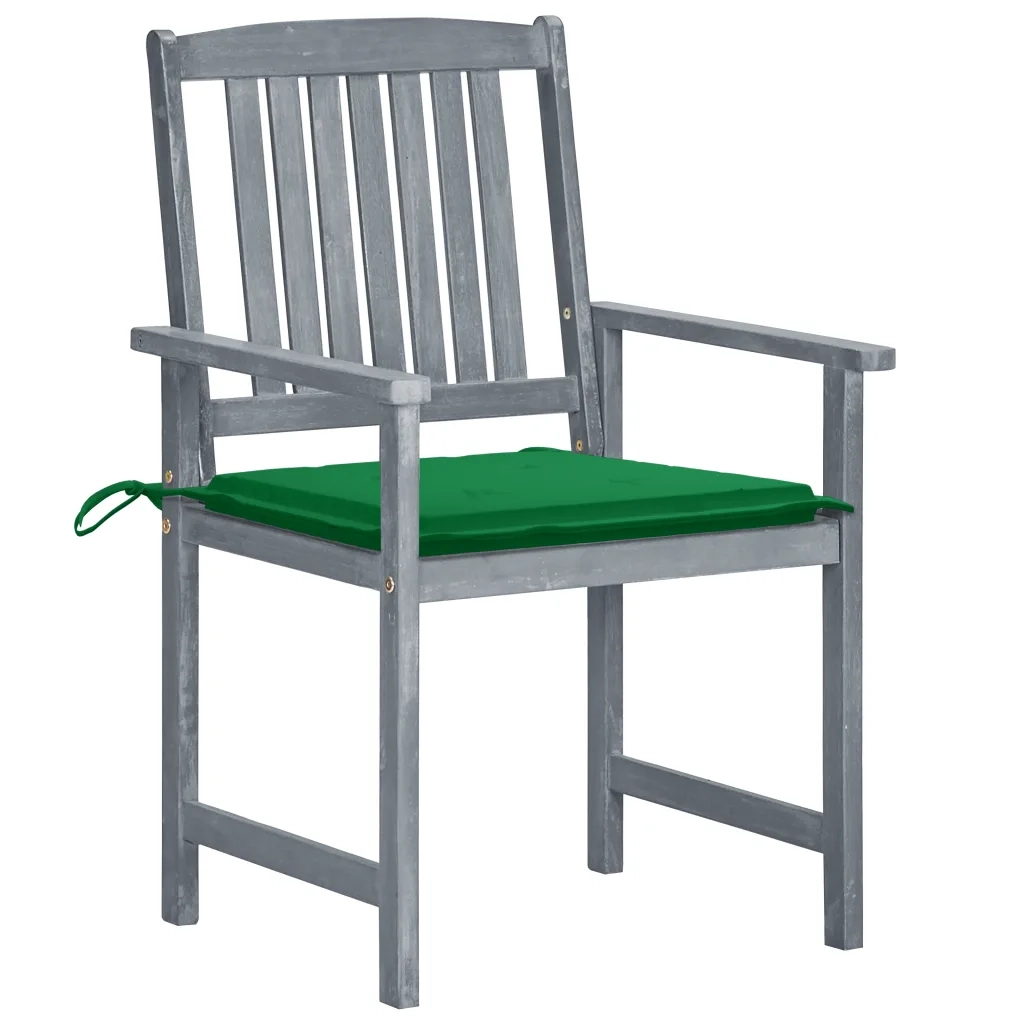 Sedie da Giardino con Cuscini 6 pz in Massello di Acacia Grigie cod mxl 67259