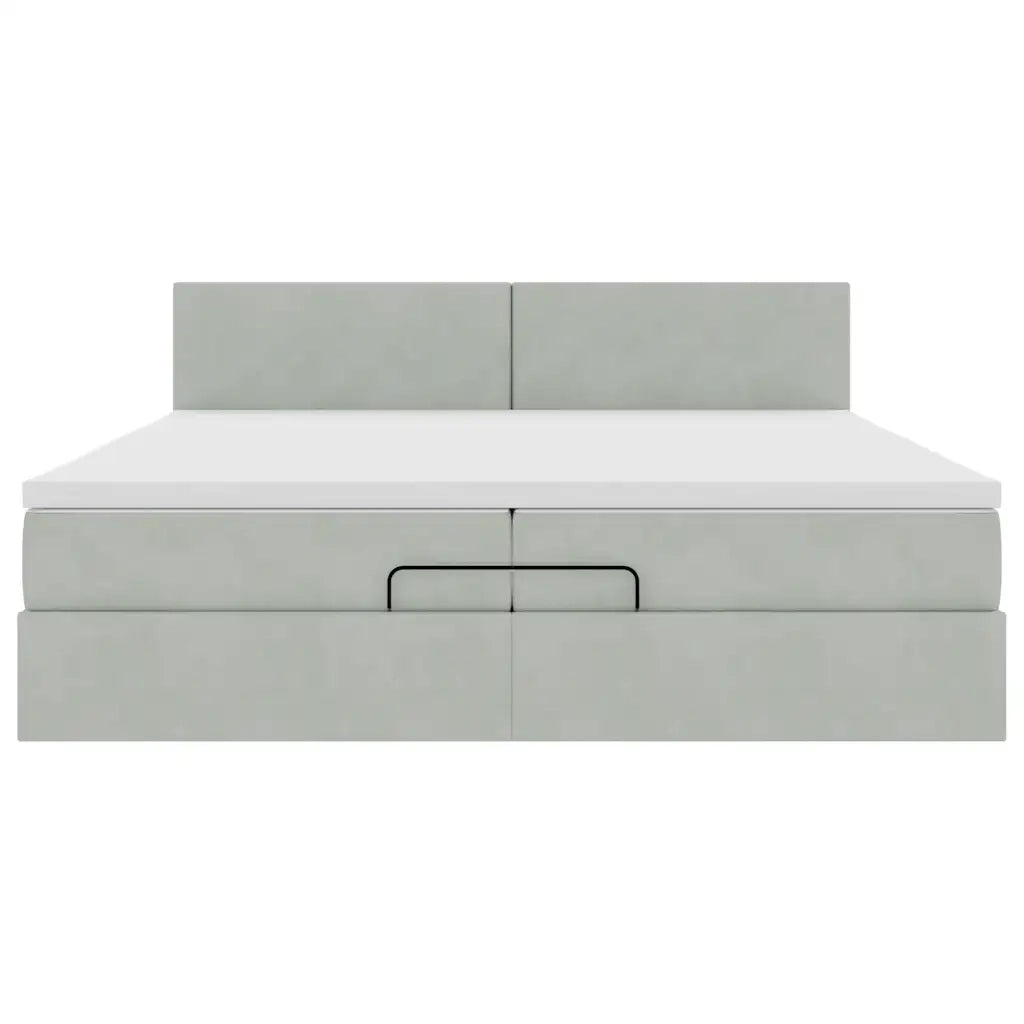 Struttura Letto Pouf con Materassi 200x200 cm Velluto 3312572