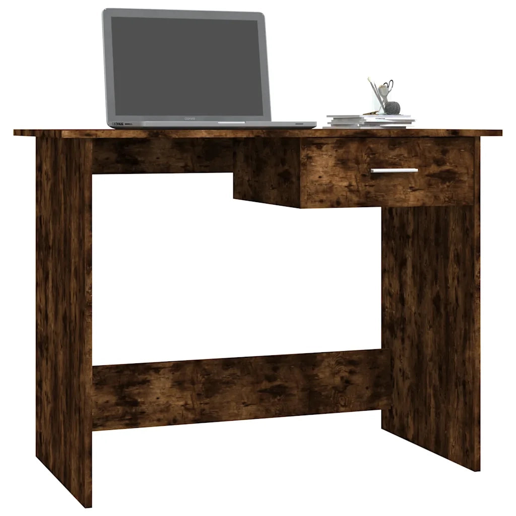 Scrivania | Tavolo da Ufficio Rovere Fumo 100x50x76 cm in Legno Multistrato