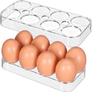 Scatola per Uova Sostenibile - 2 Pezzi - Supporto Frigorifero - Organizzazione delle Uova - 8 Raster - Materiale di Alta Qualità - Supporto per Uova