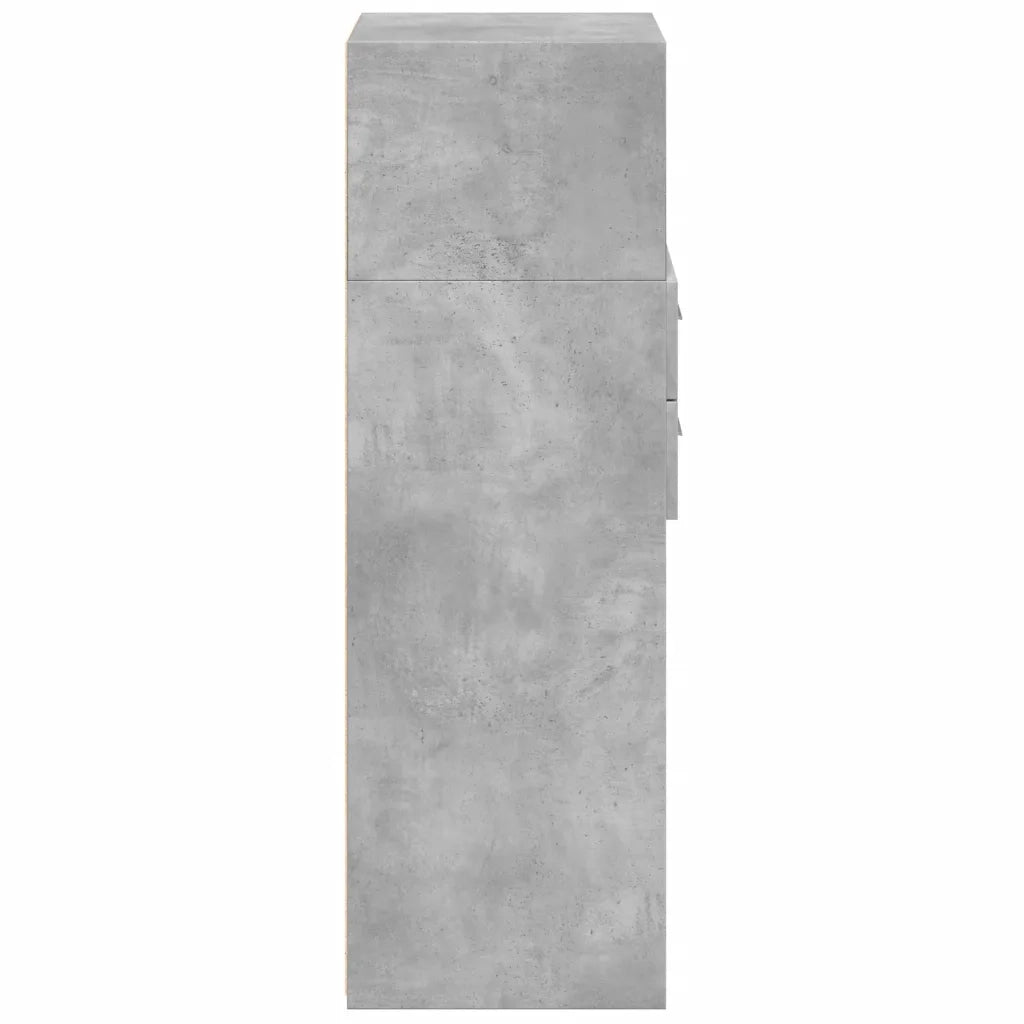Credenza-Buffet-Armadio da cucina Grigio Cemento 45x42,5x124 cm in Legno Multistrato