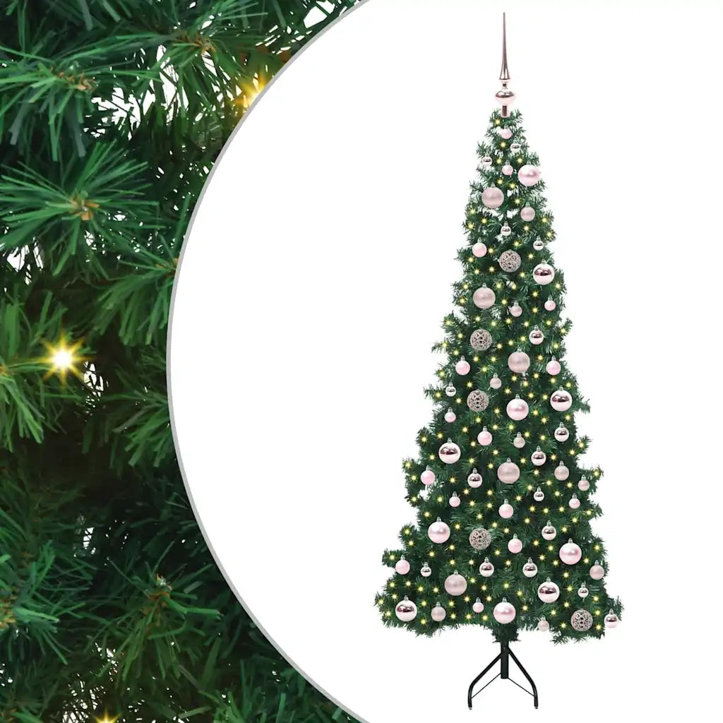 Albero di Natale Artificiale Angolare con 300 LED Verde 180 cm 3397265
