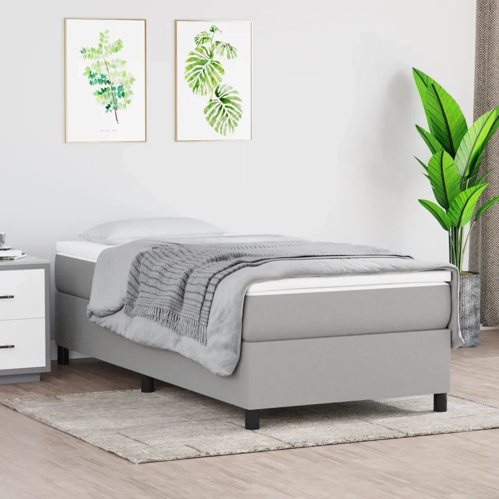 Struttura Letto a Rete a Molle-Giroletto Grigio Chiaro 100x200 cm Tessuto 153196