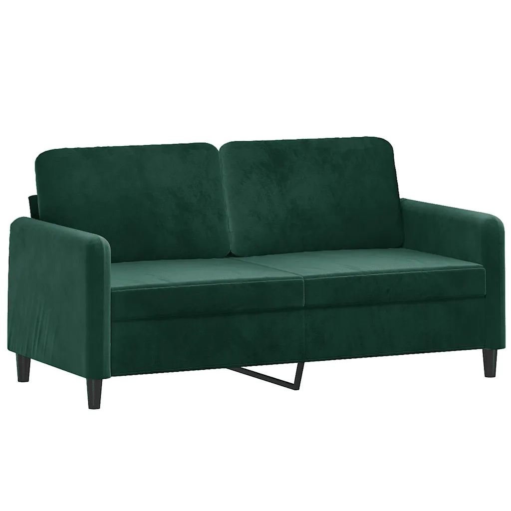 Divano a 2 Posti Verde Scuro 140 cm in Velluto