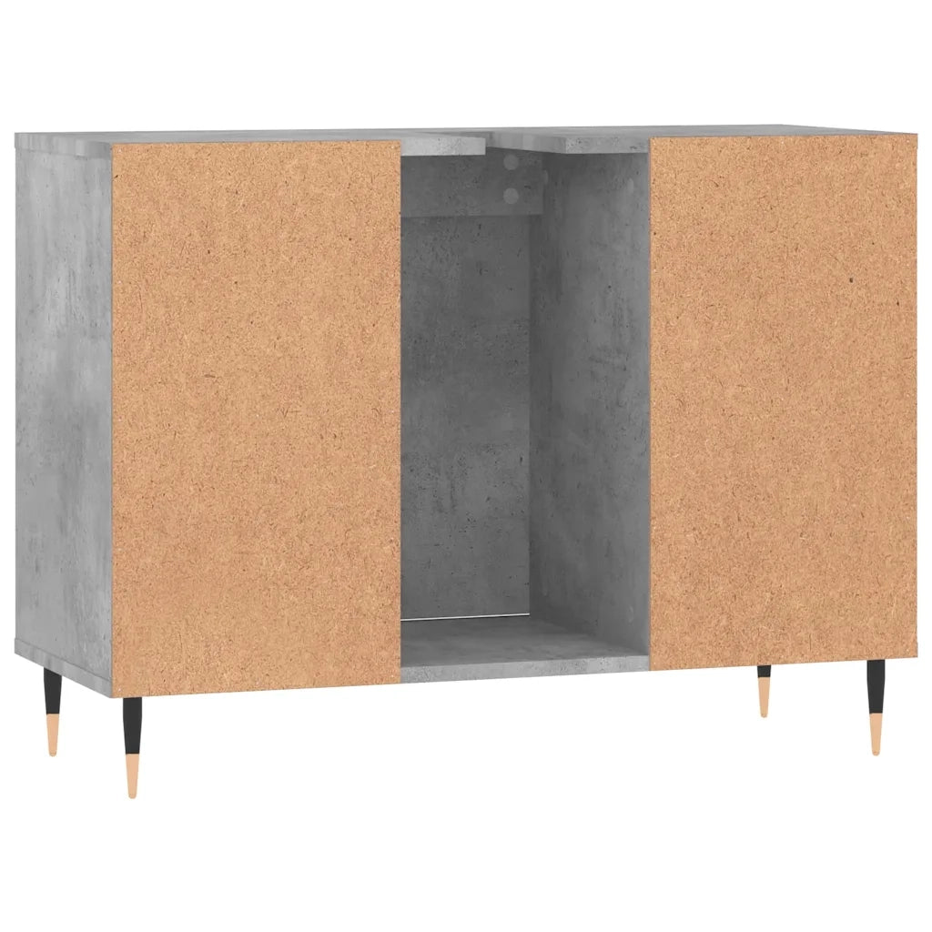 Armadietto da Bagno Grigio Cemento 80x33x60cm Legno Multistrato 831624