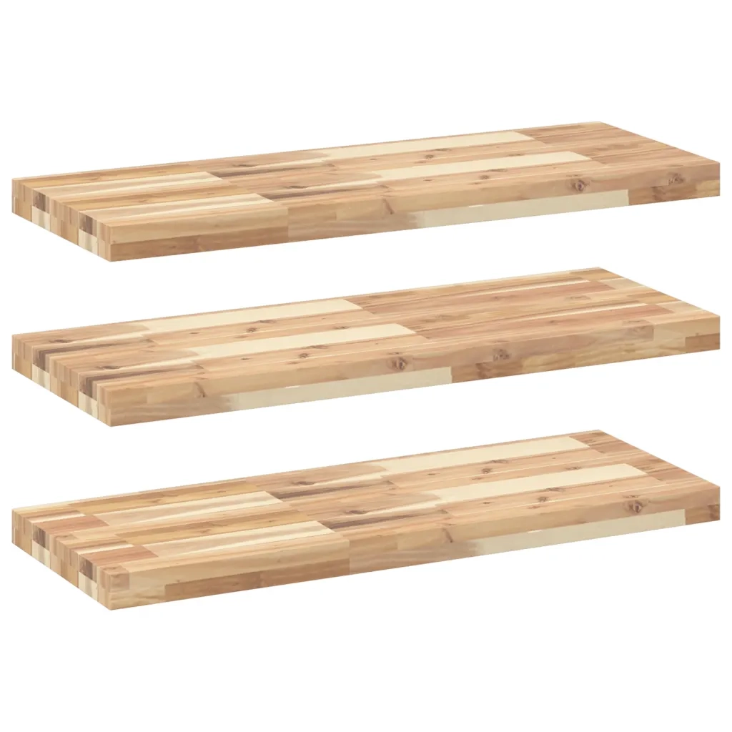 Mensole da Parete 3 pz 100x30x4 cm Legno Acacia Non Trattato 3279457