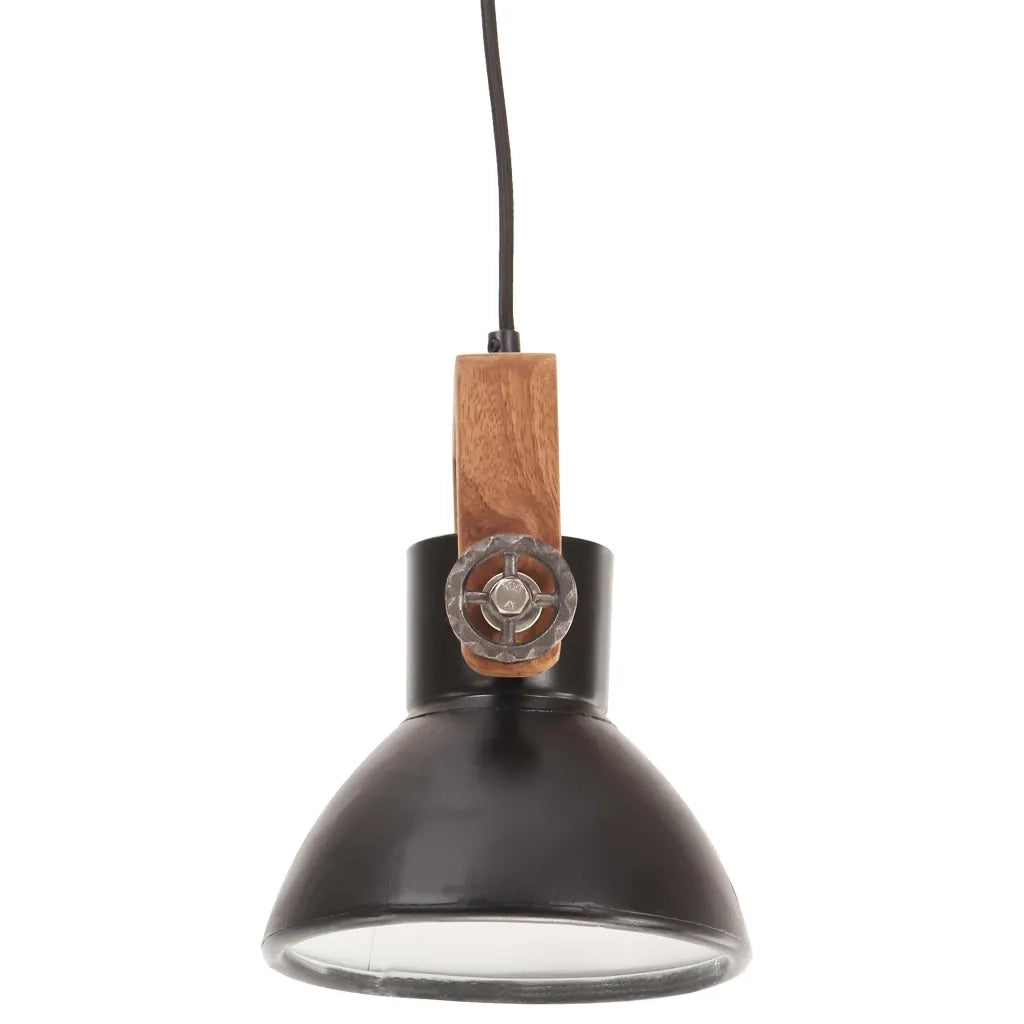 vidaXL Lampada a Sospensione Industriale 25 W Nera Rotonda 19 cm E27