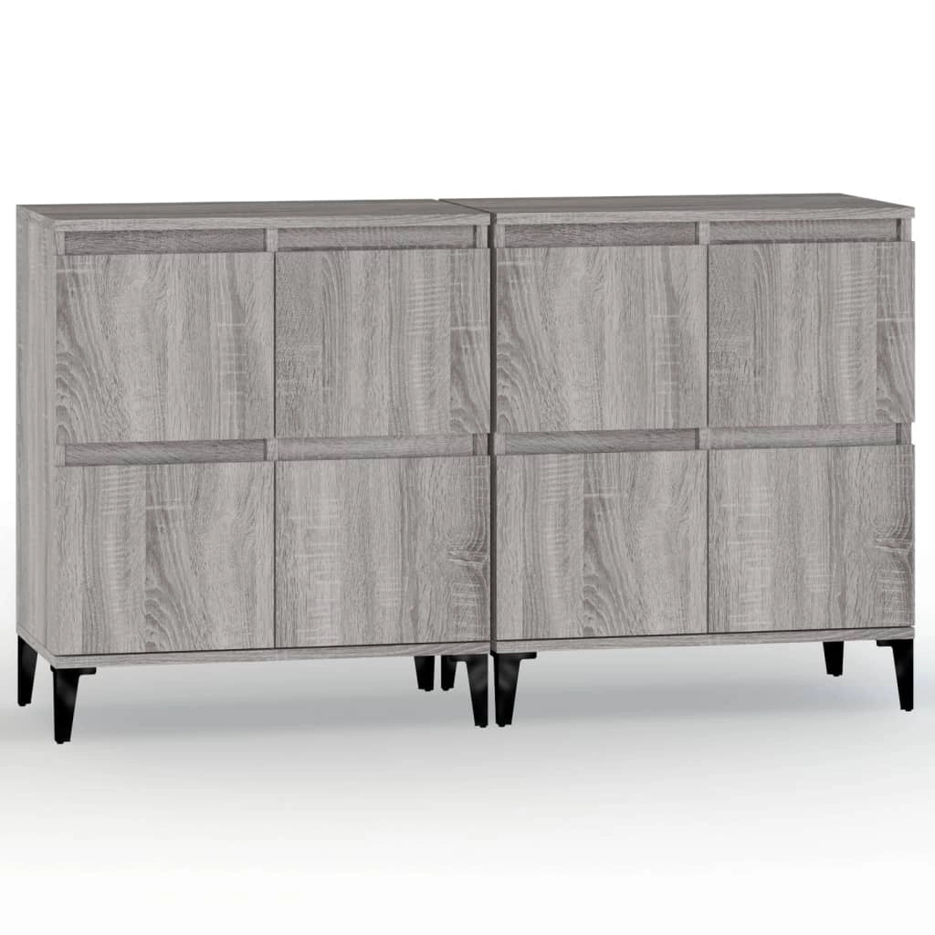 Buffet credenza cassettiera armadio mobile contenitore organizer per cucina soggiorno salotti set di 2 Sonoma 60 x 35 x 70 cm in legno ingegnerizzato grigio 02_0036965