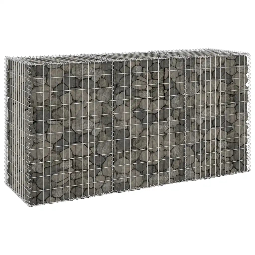 Gabbione con Copertura in Acciaio Zincato 200x60x100 cm 147815