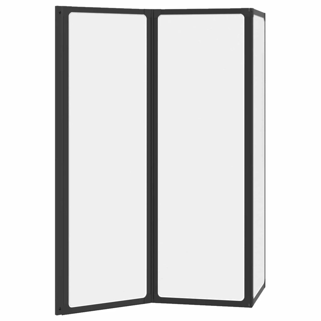 Parete doccia Nero 120 x 2 x 117 cm Alluminio e PP