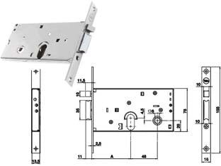 ELETTROSERRATURA INFILARE PER FASCE SOLO SCROCCO MM.78 H 85000  mm.58 (Y8500058080)    YALE