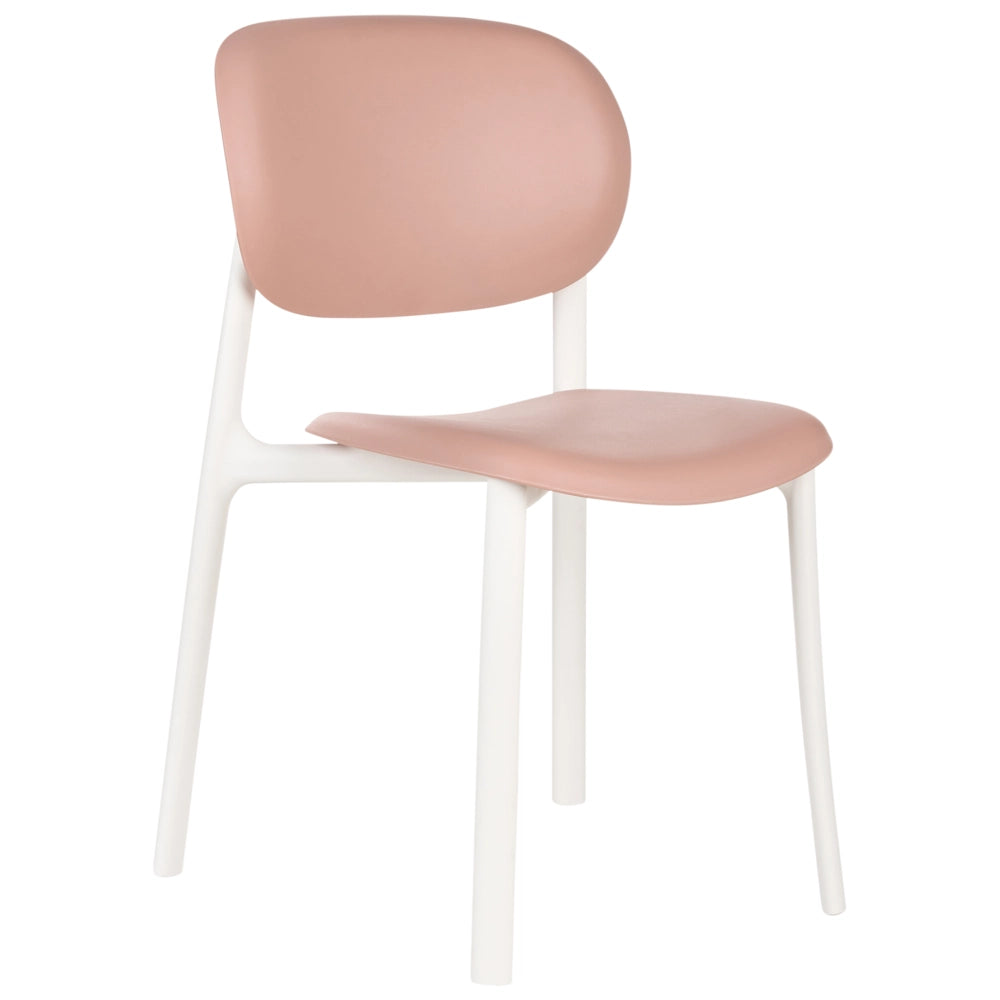Set di 4 sedie da giardino rosa pastello leggere e resistenti alle intemperie stile moderno