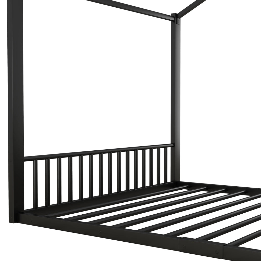Letto per bambini a casa 140x200 cm in metallo nero
