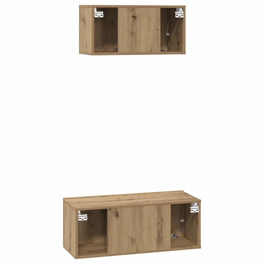 Set mobile TV 2 pcs Rovere artigianale Legno multistrato 3393383