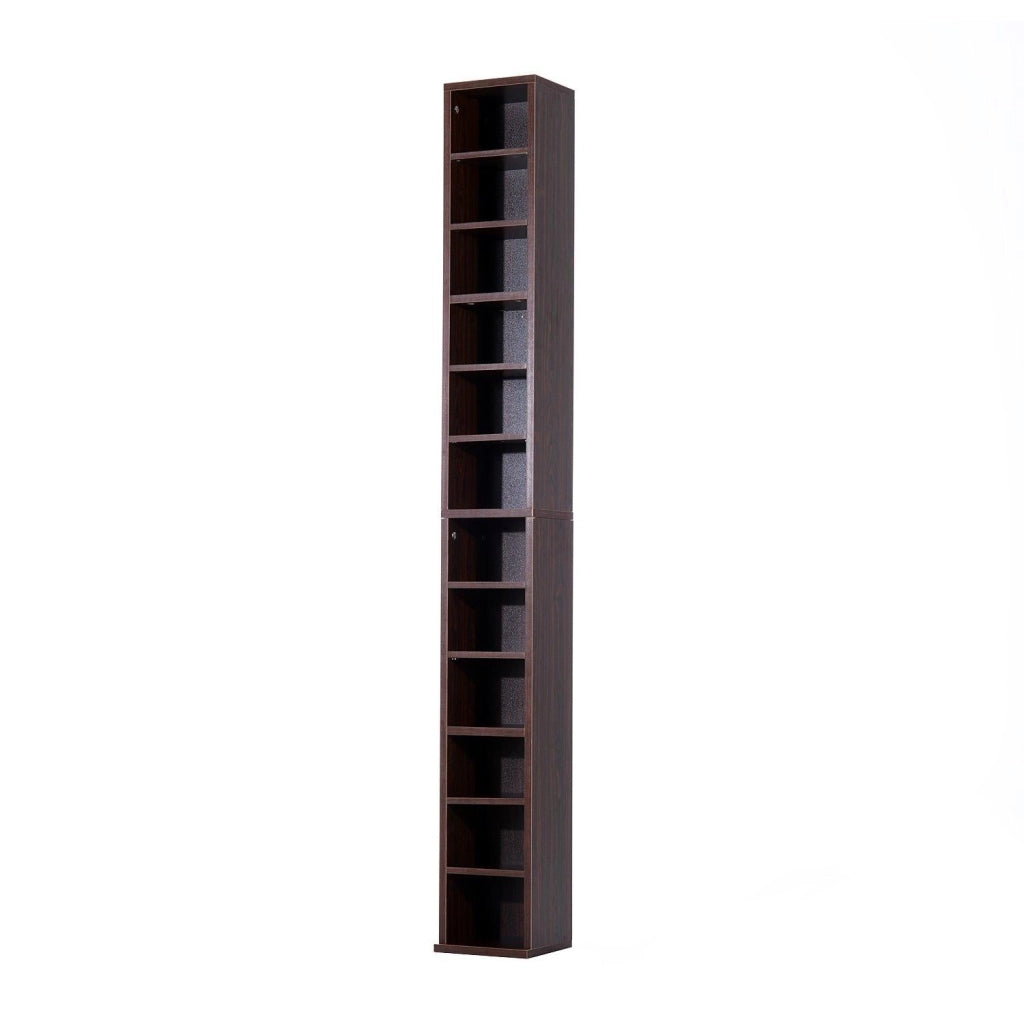 Libreria Mobiletto Colonna da Parete con Mensole in Legno Marrone 21x20x175 cm