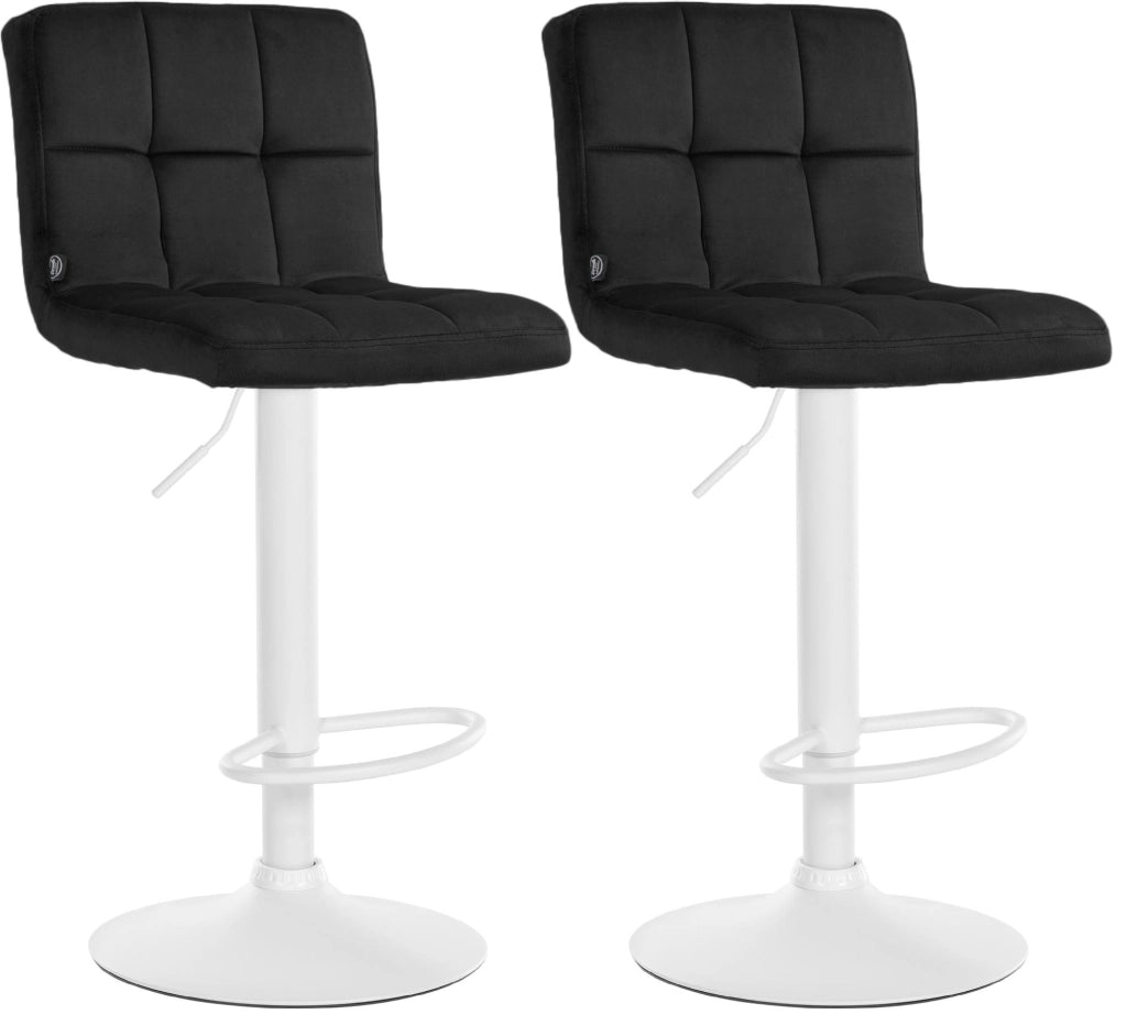 Set di 2 sgabelli da bar Perù velluto bianco 6