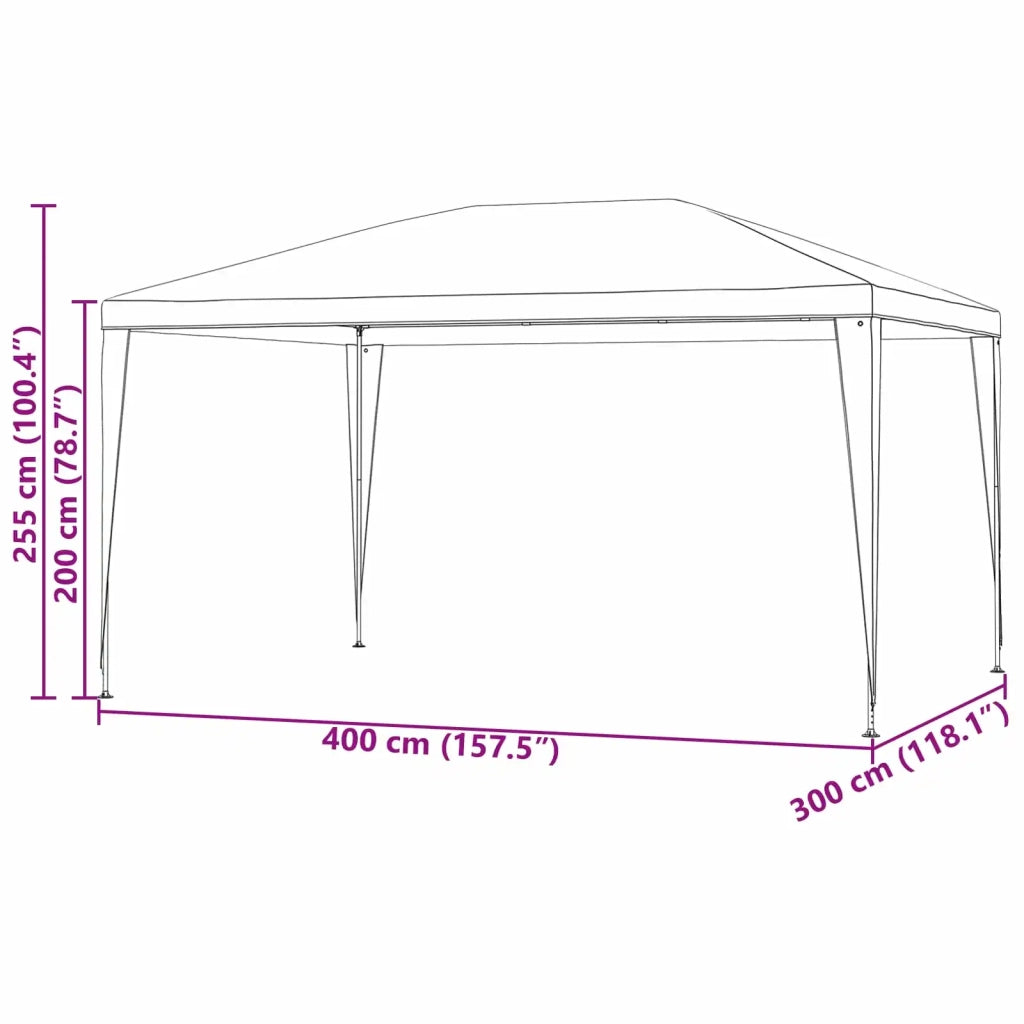 Tenda Party 400 x 300 x 255 cm Rosso PE e Acciaio 42032346