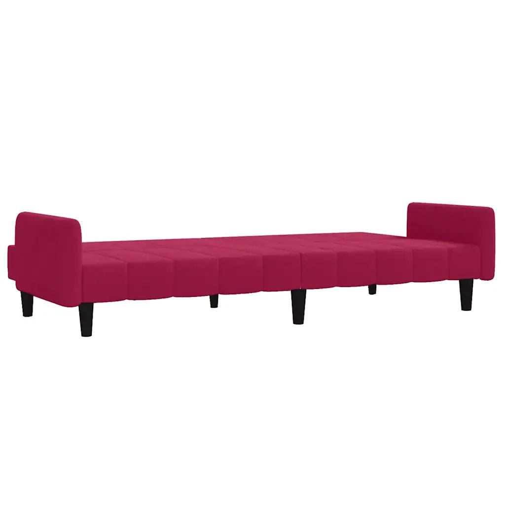 Divano Letto a 2 Posti Rosso Vino in Velluto 375779