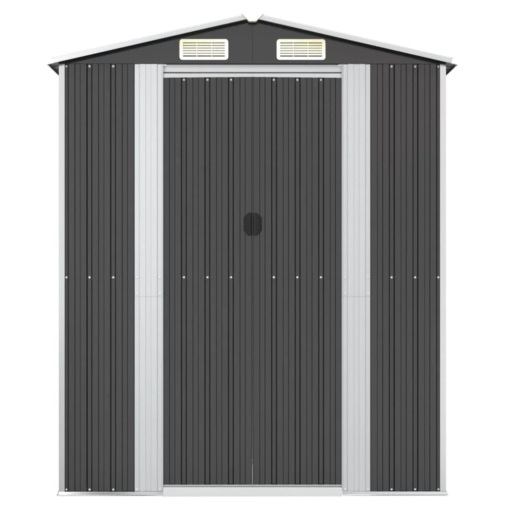 Casetta da giardino cabina ripostiglio casetta da esterno robusta casetta per attrezzi 192 x 108 x 223 cm acciaio zincato antracite 02_0022194