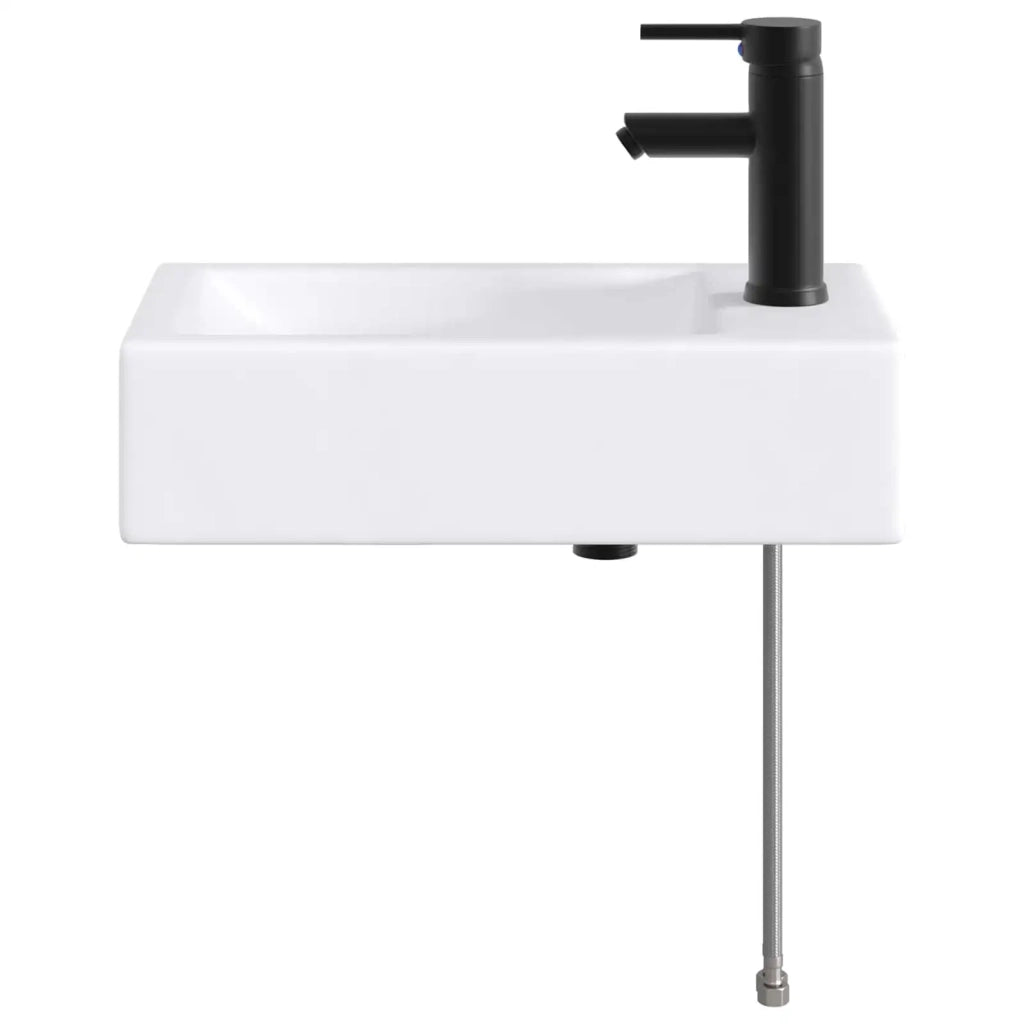 Lavabo da bagno Nero Opaco 45,5 x 25,5 x 13 cm Metallo CFW3829380