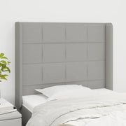 Testiera ad Orecchio-Testata con Orecchie Grigio Chiaro 93x16x118/128 cm in Tessuto 212656