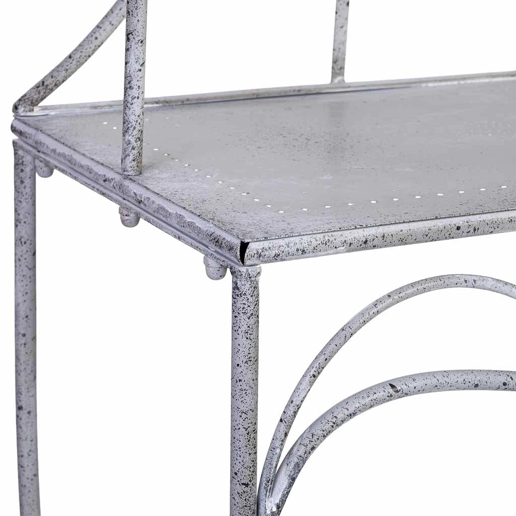 Espositore in metallo con 2 ripiani grigio 90,81x36,83x158,12h cm