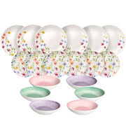 Servizio piatti 18 pezzi Petals Multicolor