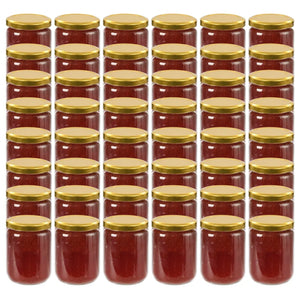 Vasi per Marmellata in Vetro Coperchio Oro 48 pz 230 ml 50802