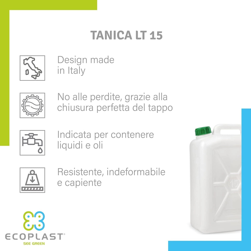 TANICA PER ALIMENTI Lt. 15- 4 pezzi  - ECOPLAST
