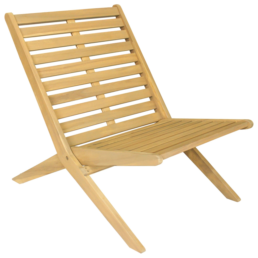 FARO Poltrona da giardino pieghevole in acacia con cuscini beige
